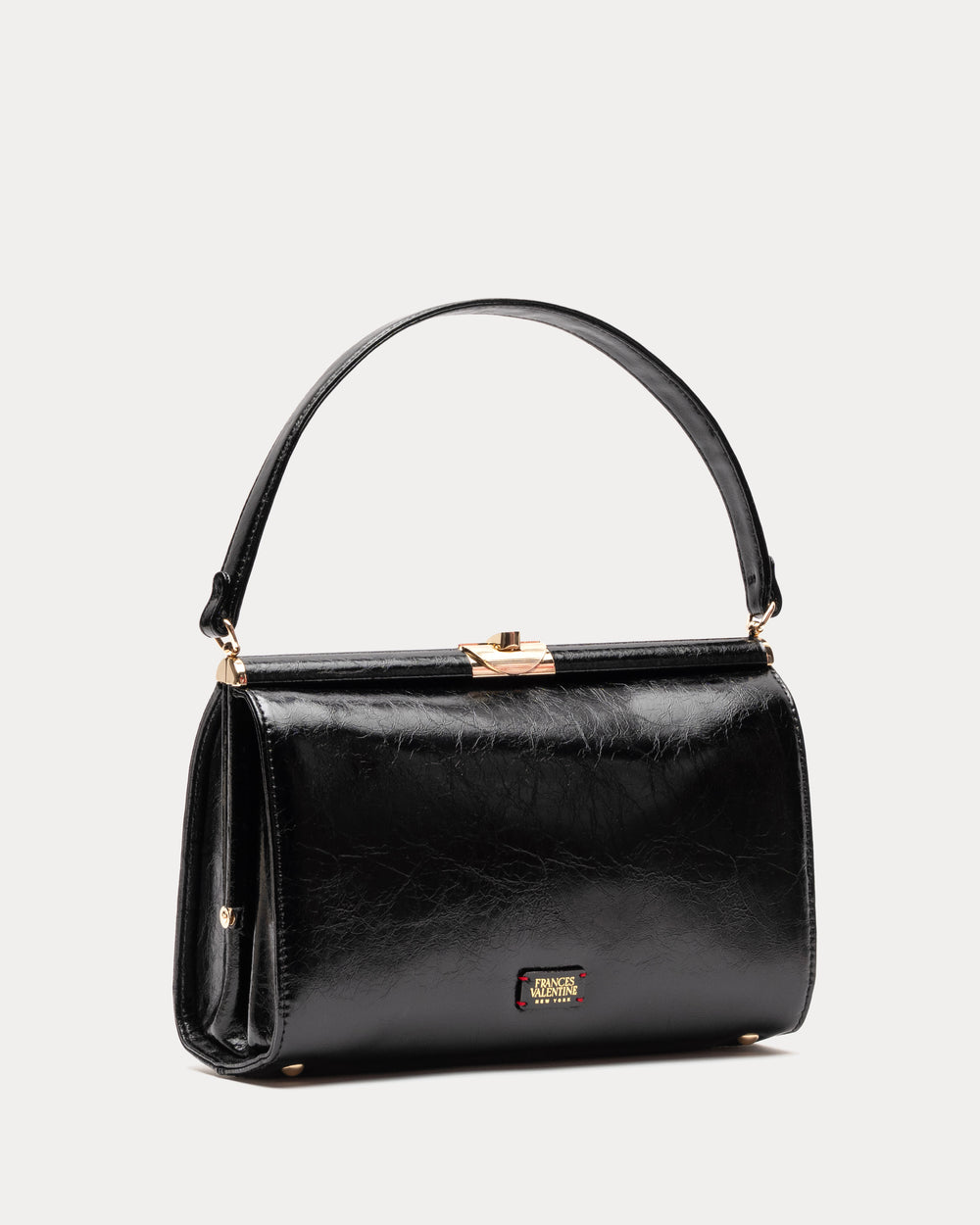 MTM Frame Bag - Crinkled Leather Black Handbag Frances Valentine