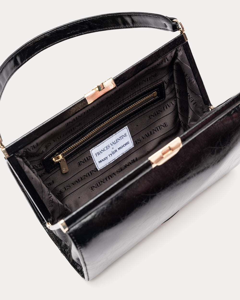 MTM Frame Bag - Crinkled Leather Black Handbag Frances Valentine