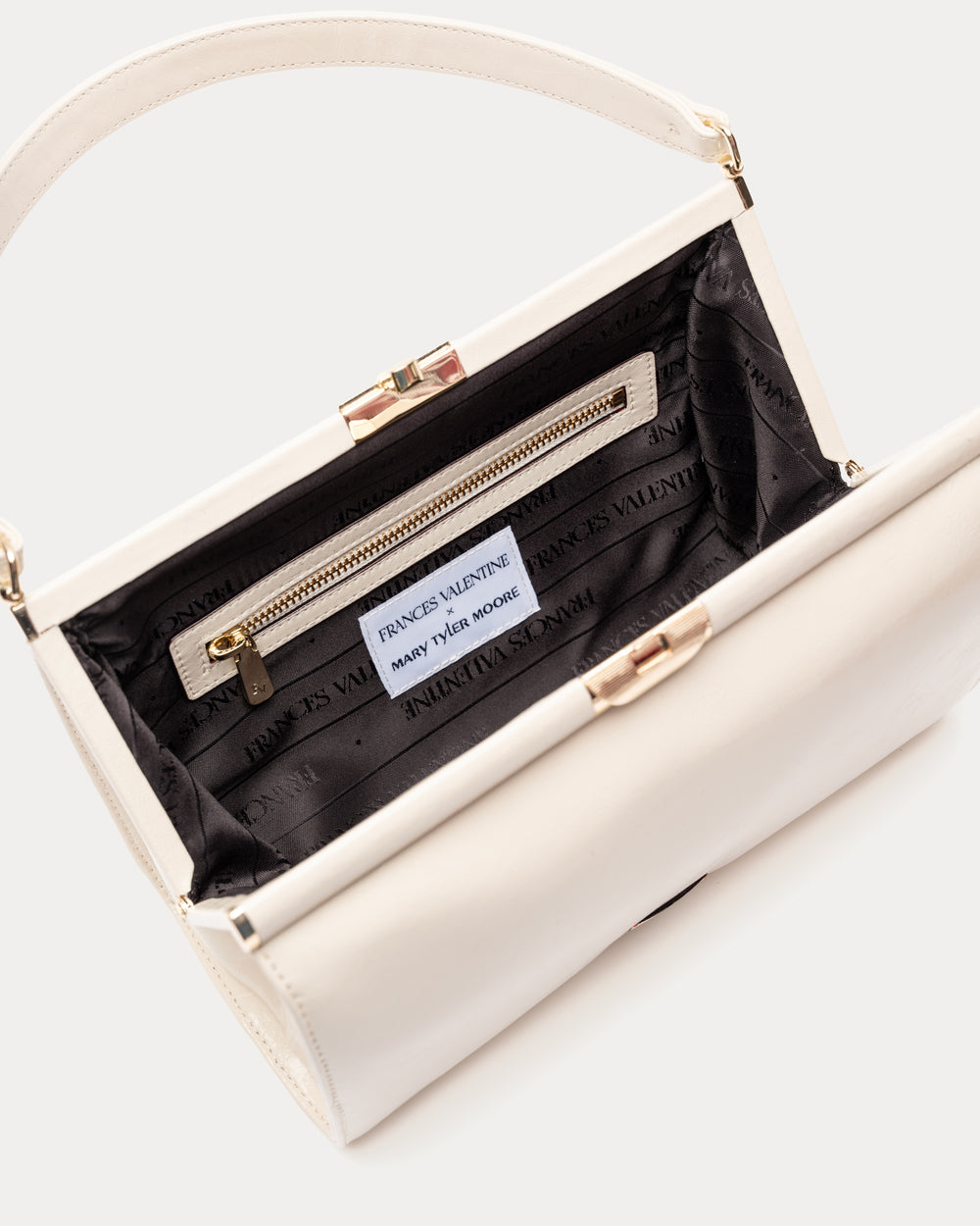 MTM Frame Bag - Crinkled Leather Oyster Handbag Frances Valentine