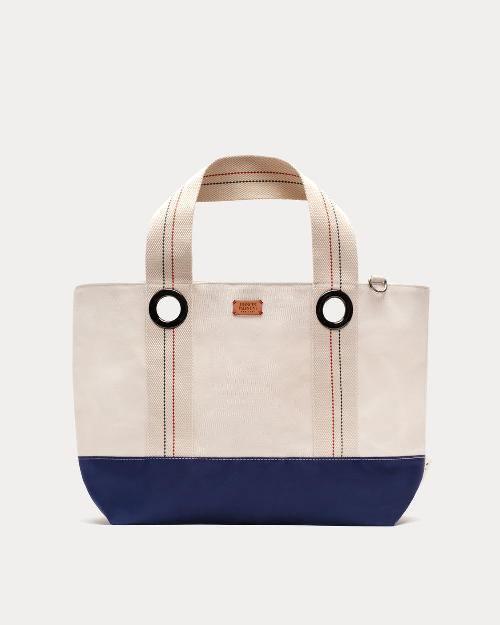 Summer Canvas Tote - Natural/Navy Large Tote Frances Valentine