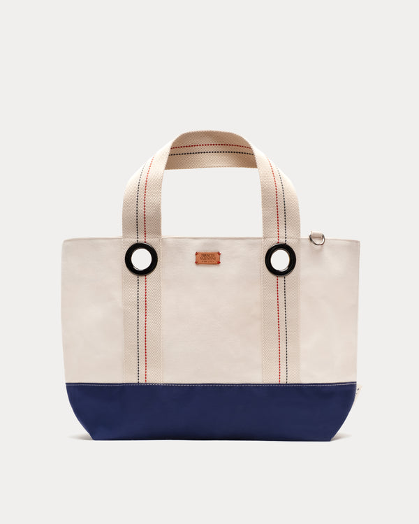 Summer Canvas Tote - Natural/Navy Large Tote Frances Valentine