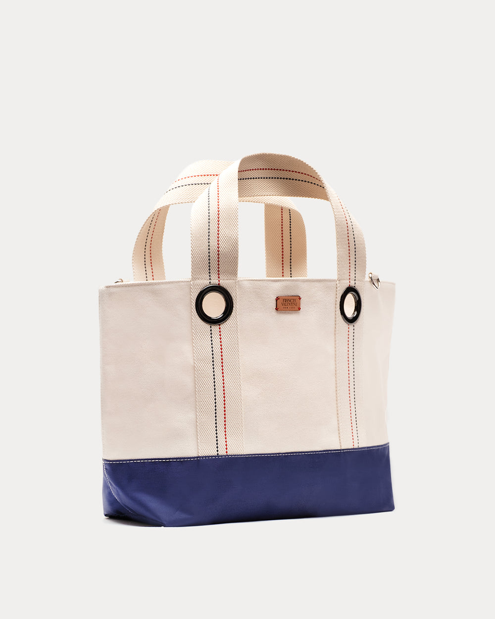 Summer Canvas Tote - Natural/Navy Large Tote Frances Valentine