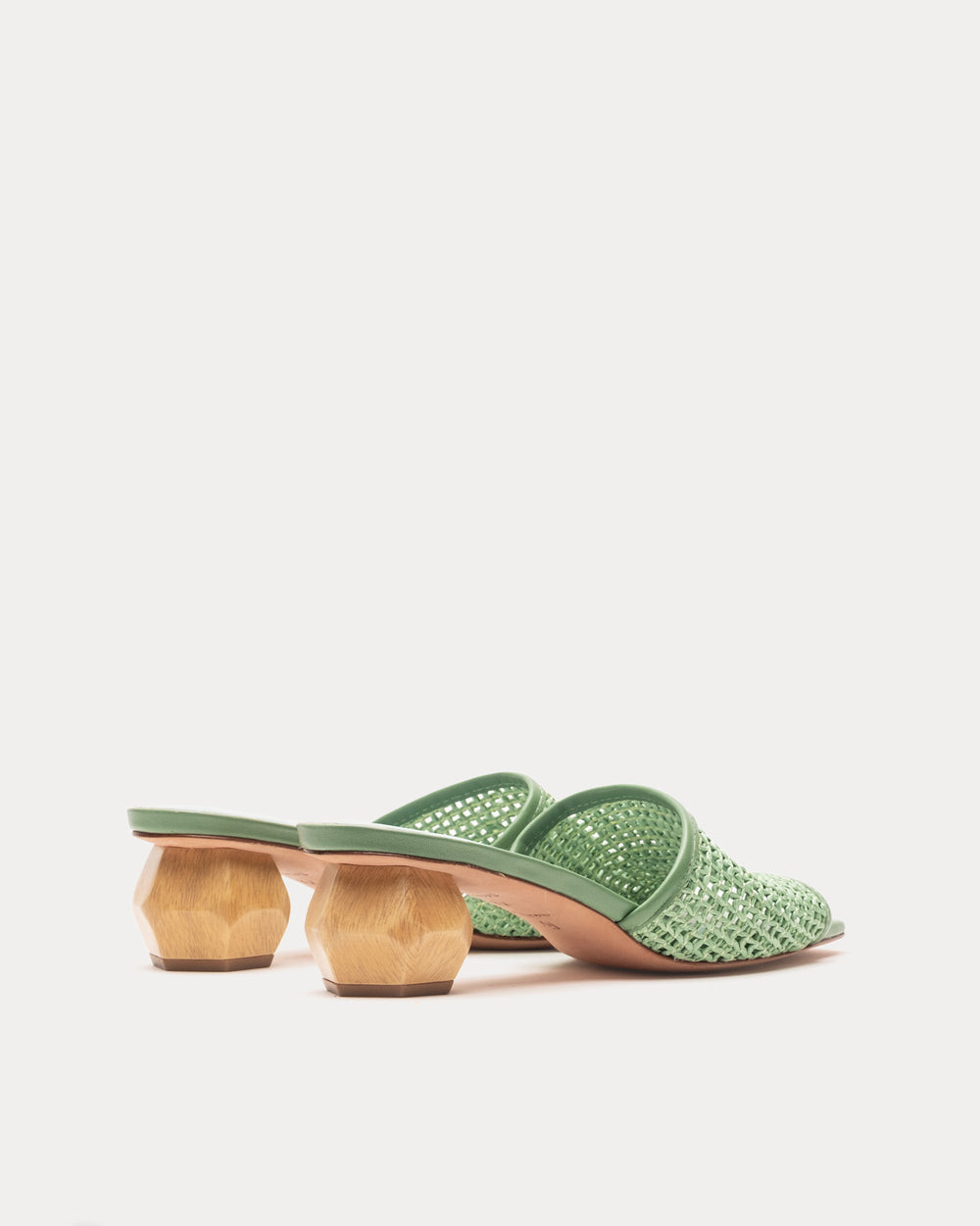 Raffia Mesh Slide - Green Sandals Frances Valentine