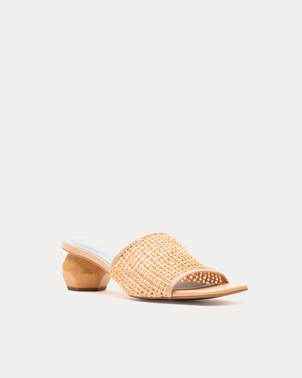 Raffia Mesh Slide - Natural Sandals Frances Valentine