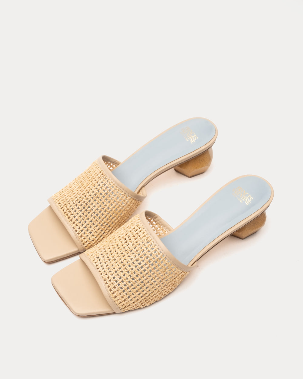 Raffia Mesh Slide - Natural Sandals Frances Valentine