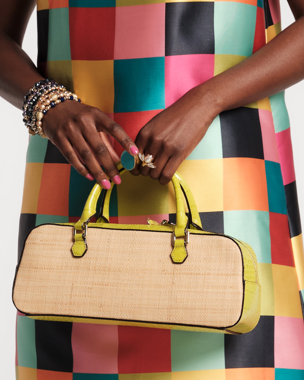 Lily Shift Dress - Rainbow Check Dresses Frances Valentine