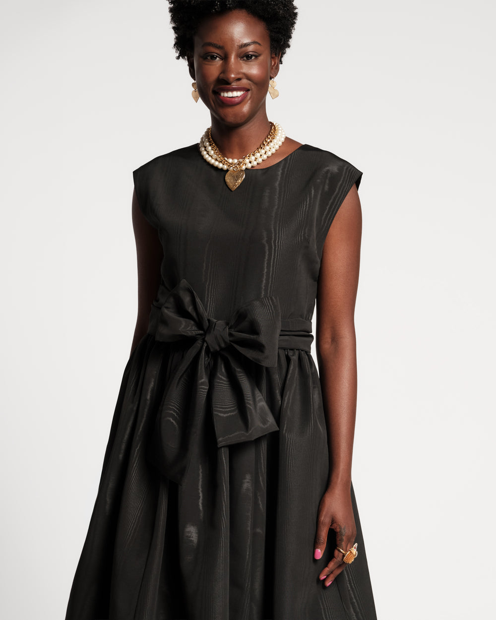 Bow Dress - Black Moire Dresses Frances Valentine