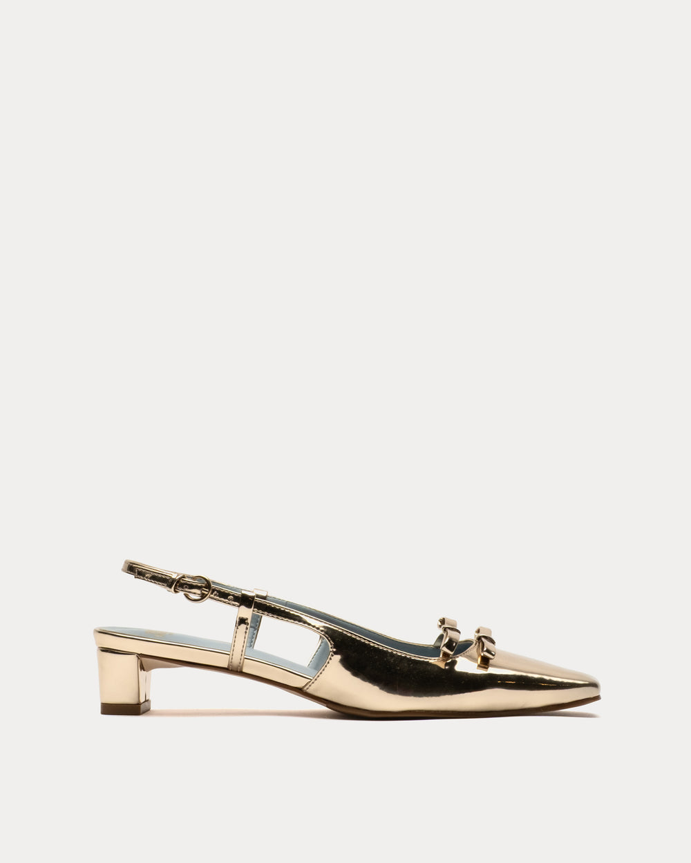 Emma Mini Block Heel - Platino Flats Frances Valentine