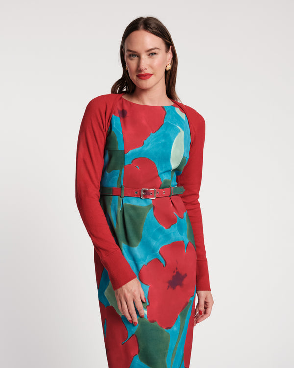 Emmie Long Sleeve Shrug - Red Sweater Frances Valentine