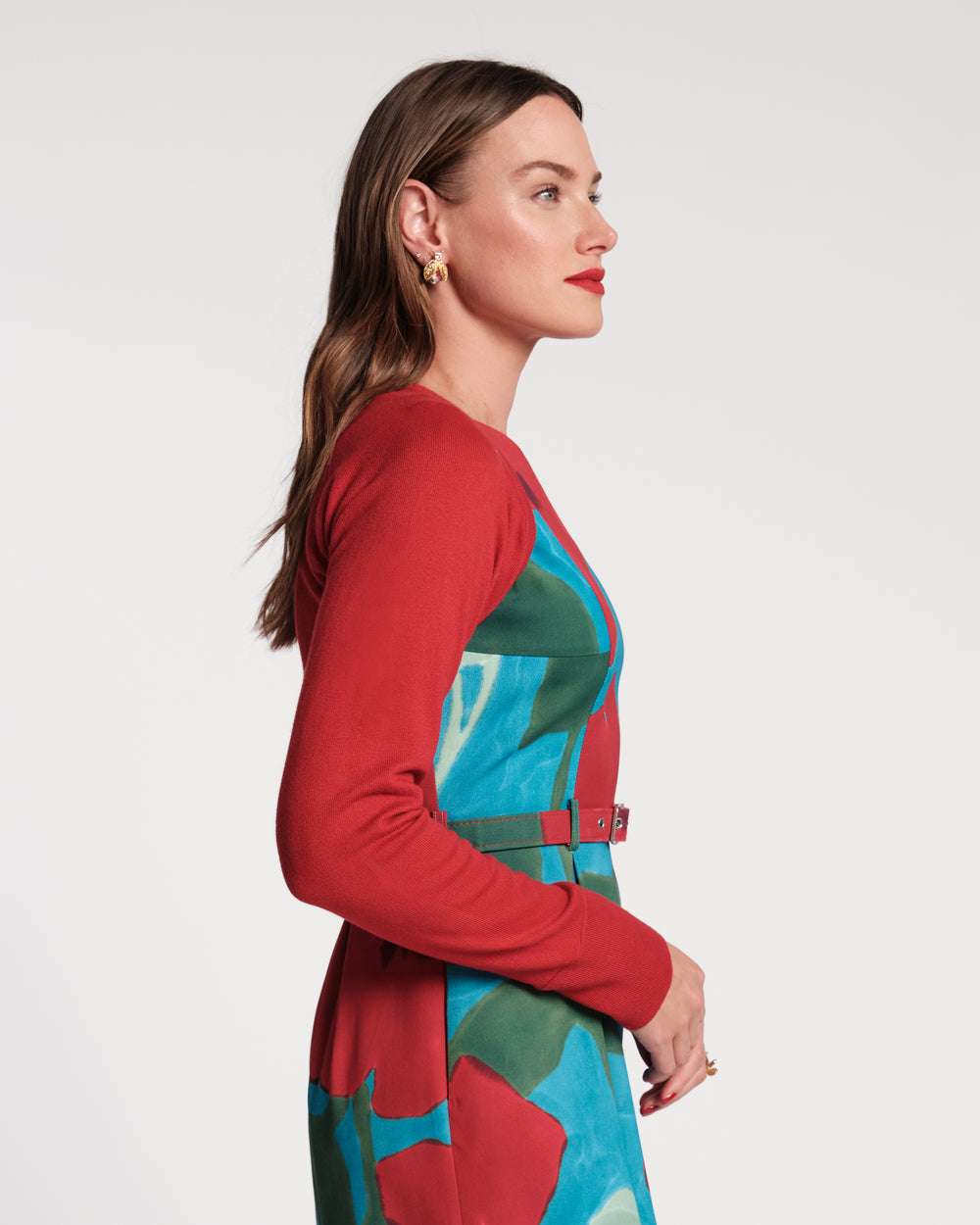 Emmie Long Sleeve Shrug - Red Sweater Frances Valentine