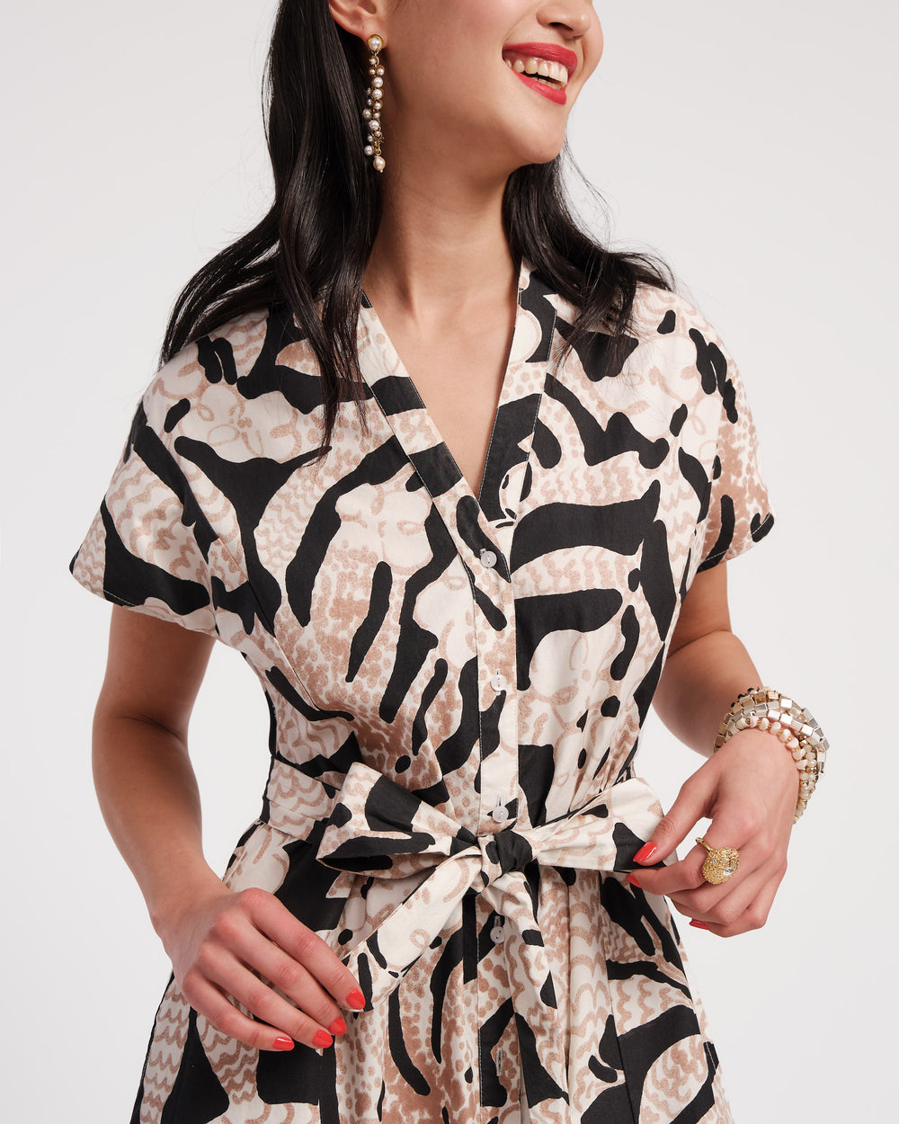 Eve Dress - Sketchy Jungle Black Dresses Frances Valentine