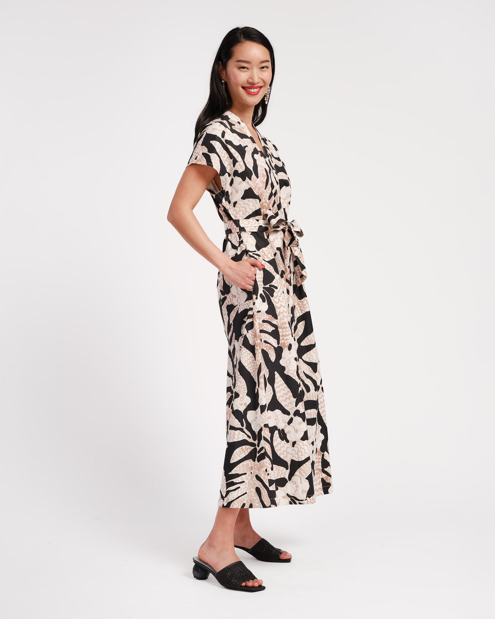 Eve Dress - Sketchy Jungle Black Dresses Frances Valentine