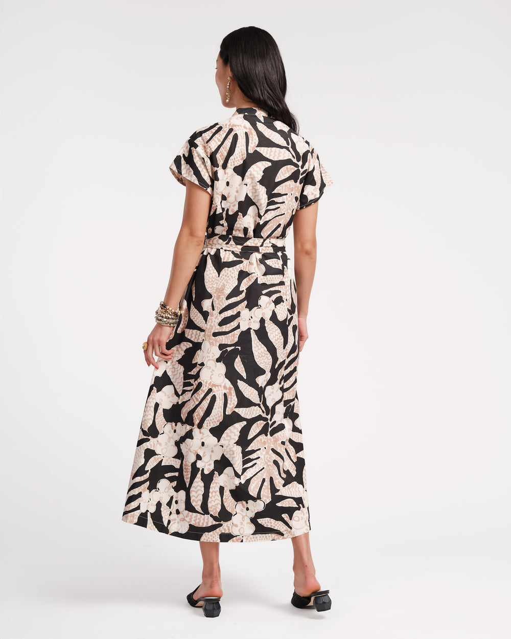 Eve Dress - Sketchy Jungle Black Dresses Frances Valentine