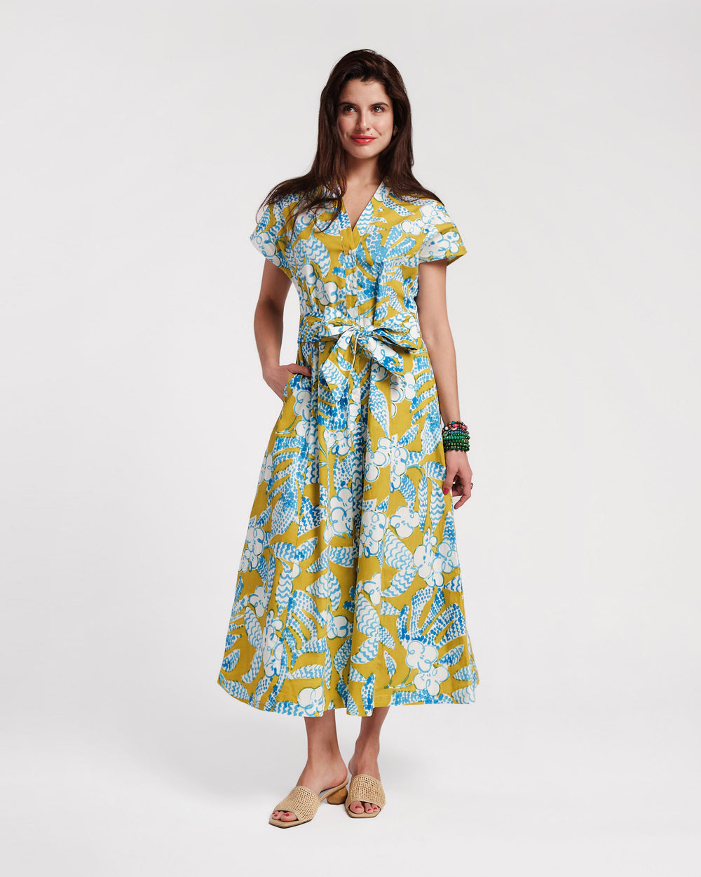 Eve Dress - Sketchy Jungle Green Dresses Frances Valentine