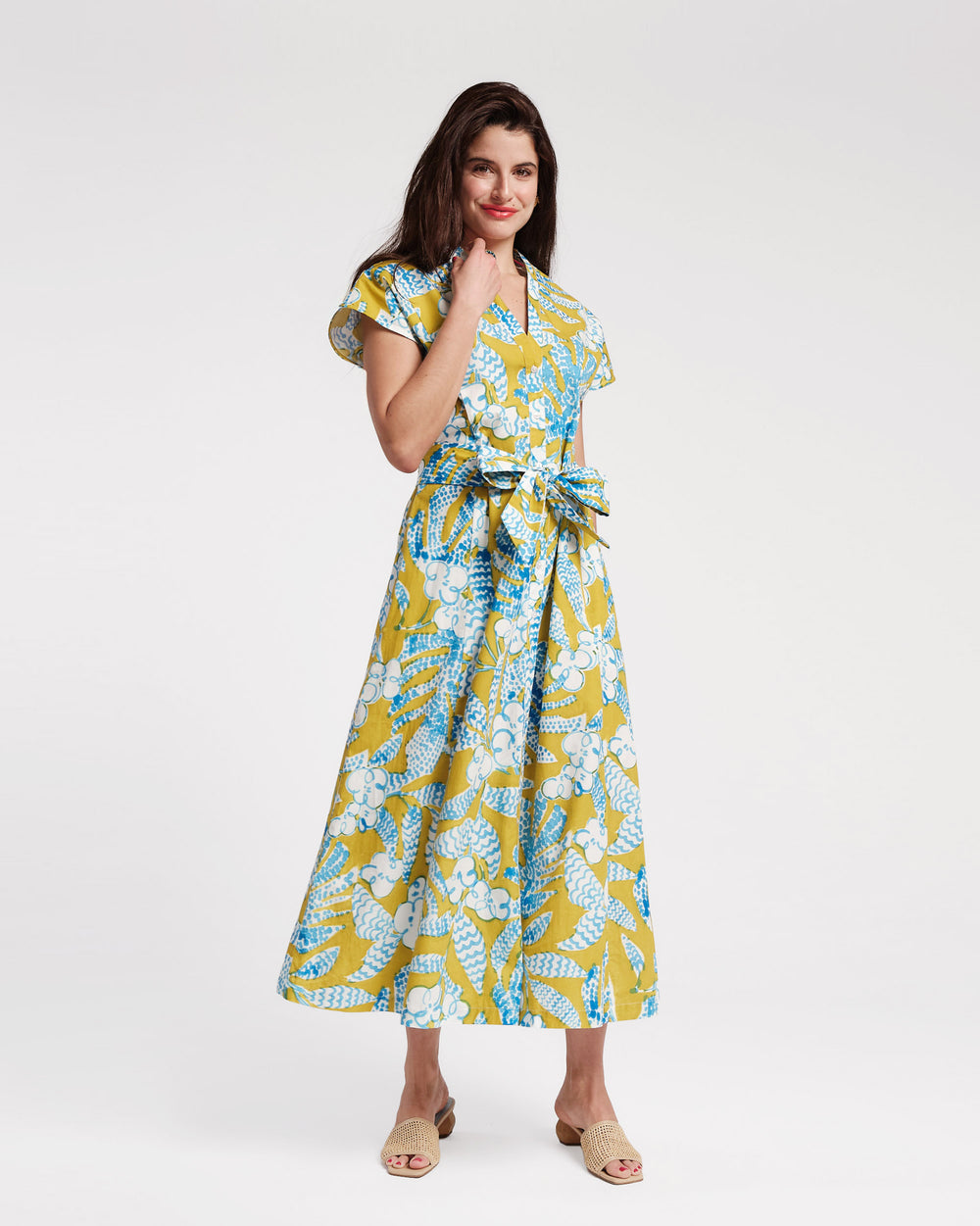 Eve Dress - Sketchy Jungle Green Dresses Frances Valentine