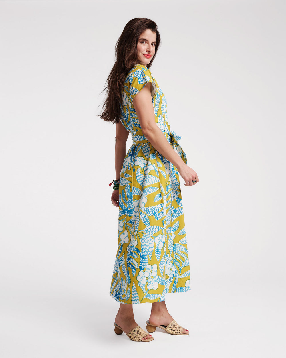 Eve Dress - Sketchy Jungle Green Dresses Frances Valentine