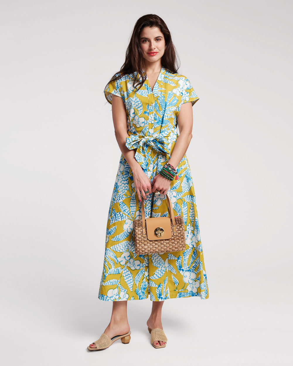 Eve Dress - Sketchy Jungle Green Dresses Frances Valentine