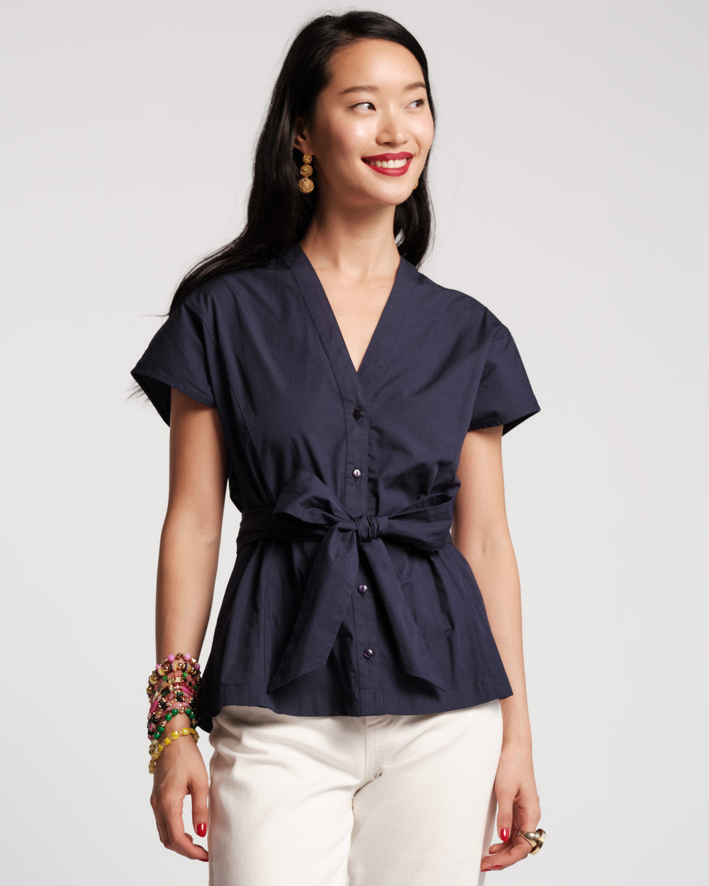 Eve Top - Navy Shirt Frances Valentine