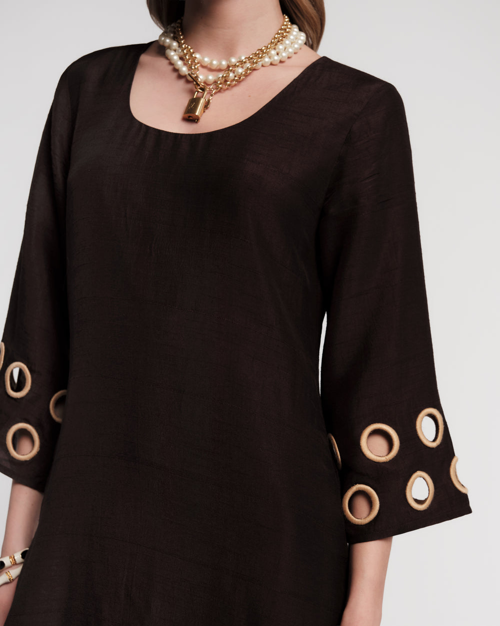 Faye Cut Out Maxi Dress - Black/Taupe Dresses Frances Valentine