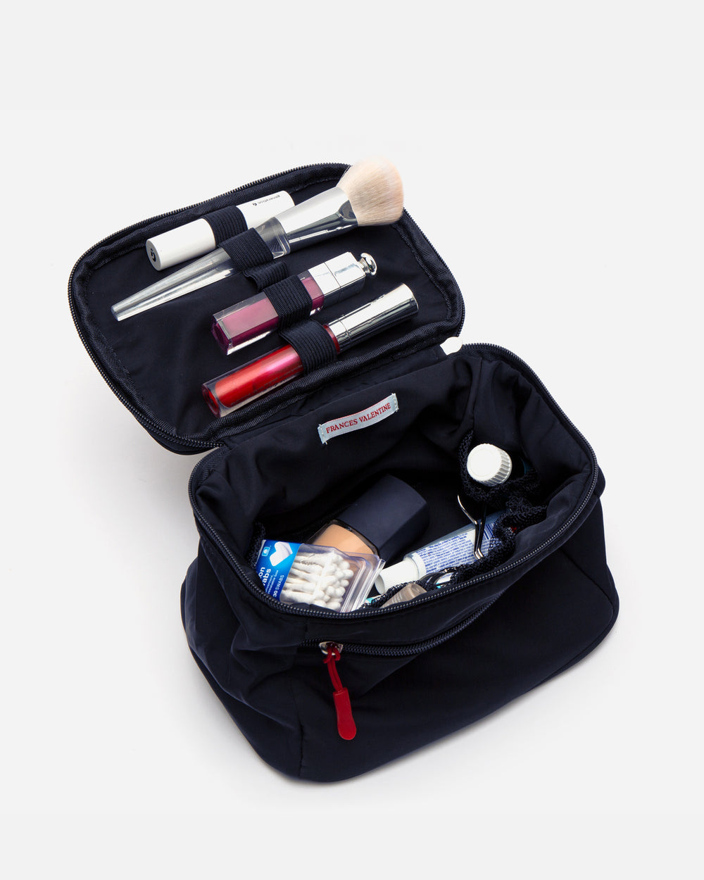 Foldaway Travel Cosmetic - Nylon Navy Large Cosmetic Frances Valentine