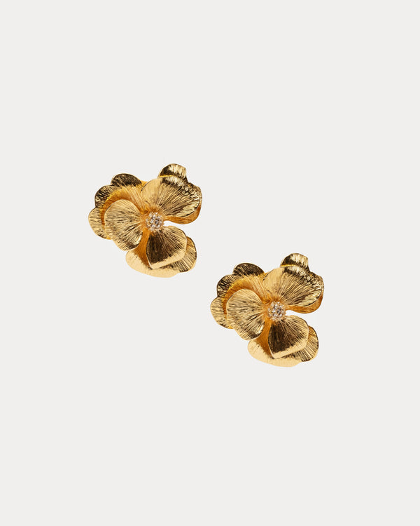 Flower Clip on Earring - Gold Earrings Frances Valentine