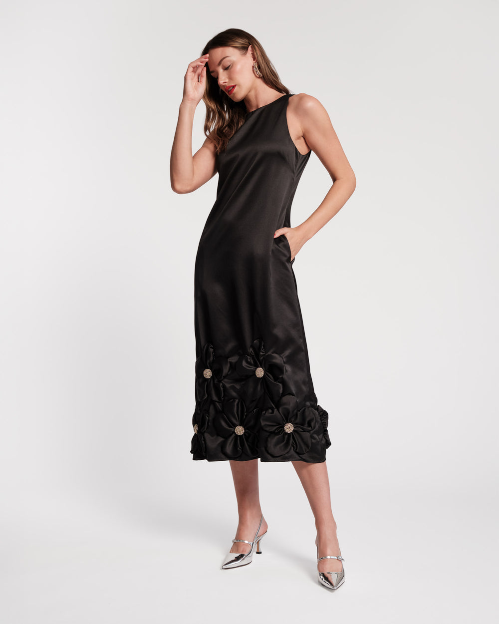 Francesca Flower Maxi Dress - Black Dresses Frances Valentine