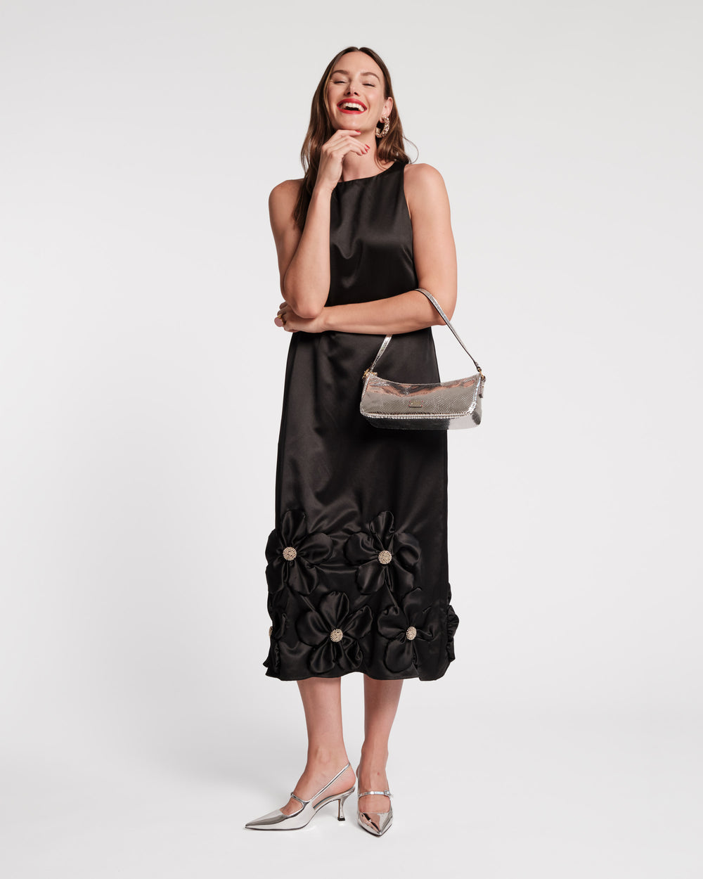 Francesca Flower Maxi Dress - Black Dresses Frances Valentine