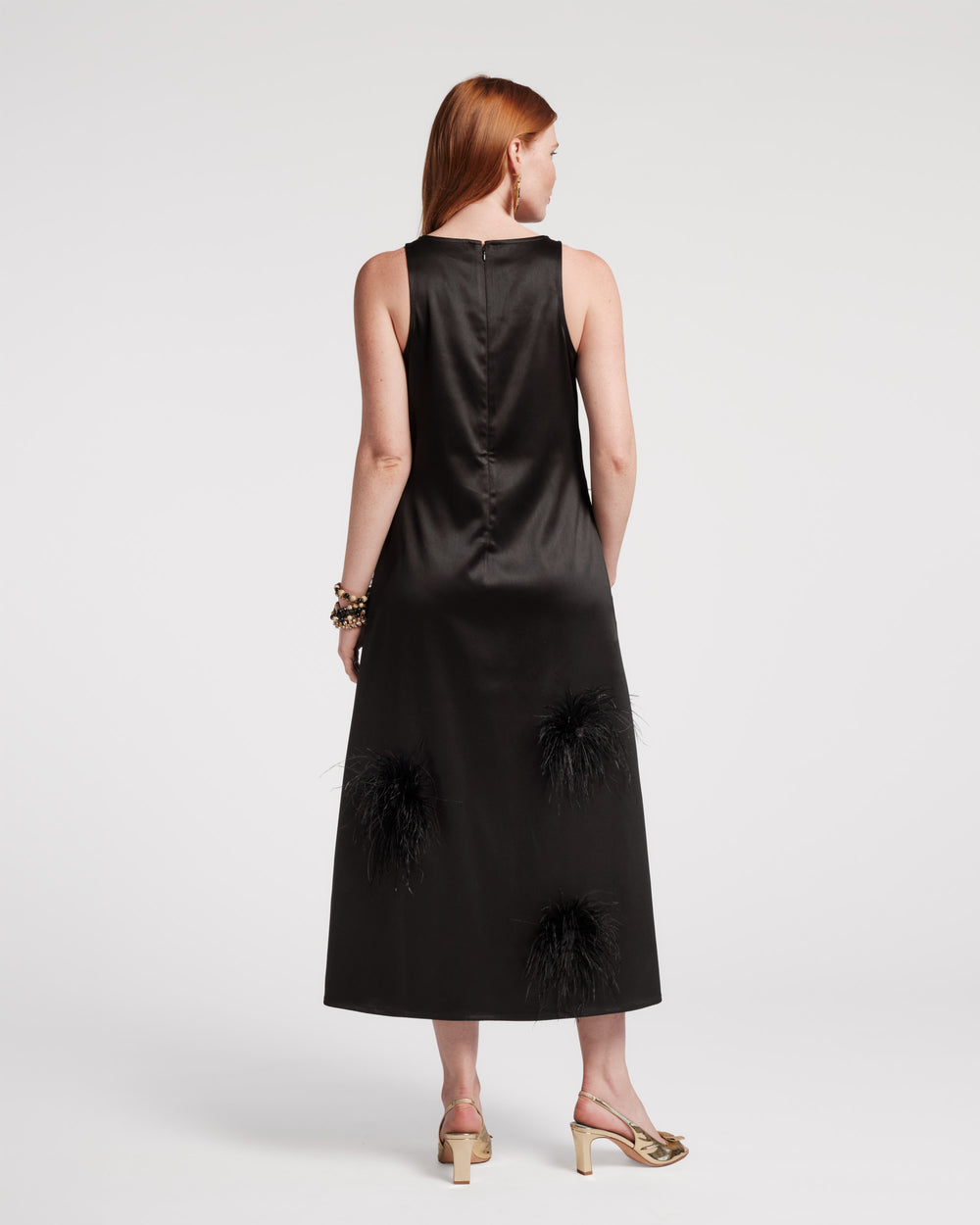 Francesca Feather Maxi Dress - Black/Black Frances Valentine