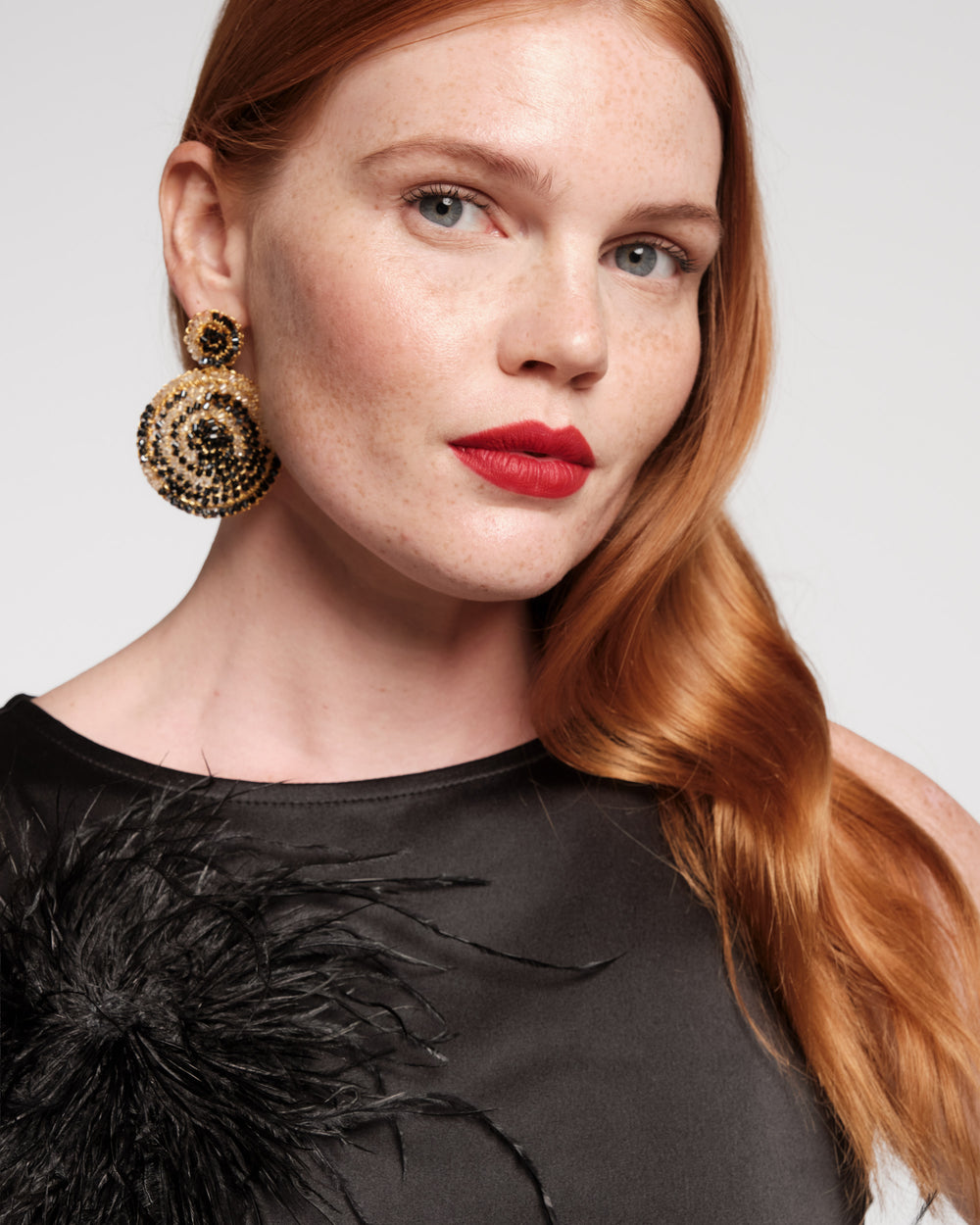 Francesca Feather Maxi Dress - Black/Black Frances Valentine