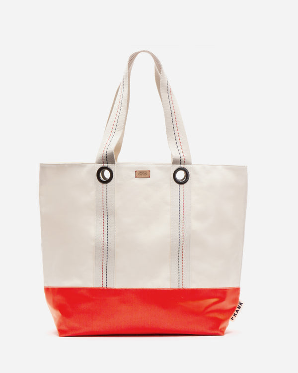 Summer XL Canvas Tote - Natural/Orange Large Tote Frances Valentine