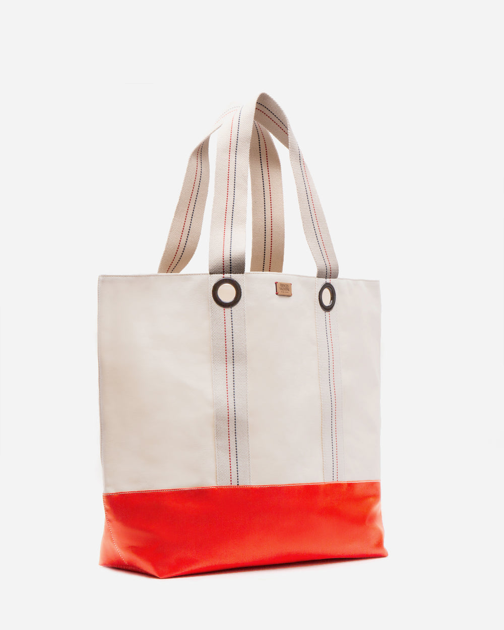 Summer XL Canvas Tote - Natural/Orange Large Tote Frances Valentine