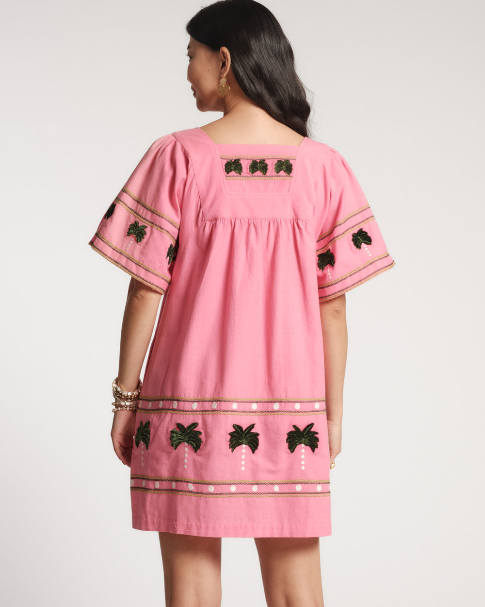 Picnic Mini Dress - Palm Tree Pink Dresses Frances Valentine