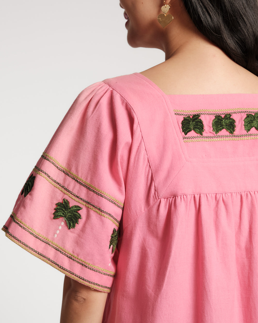 Picnic Mini Dress - Palm Tree Pink Dresses Frances Valentine