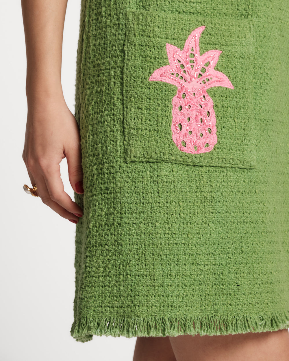 Twiggy Fringe Dress - Green Dresses Frances Valentine