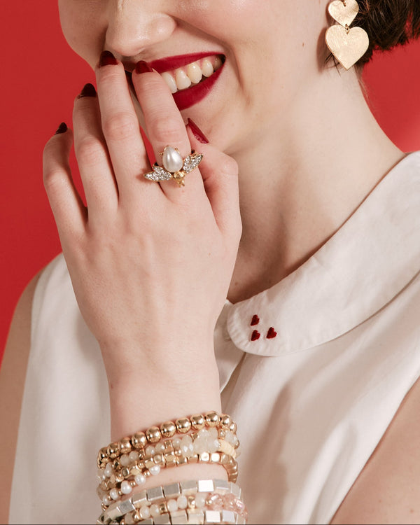 Bee Ring - Gold/White Ring Frances Valentine