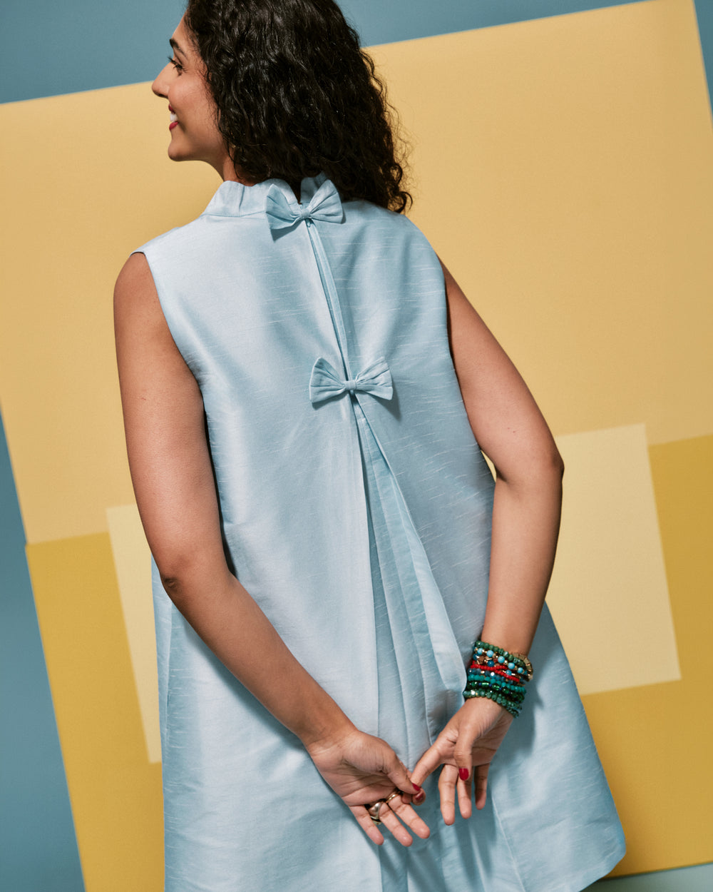 Sleeveless Diplomat Mini Dress - Air Blue Dresses Frances Valentine