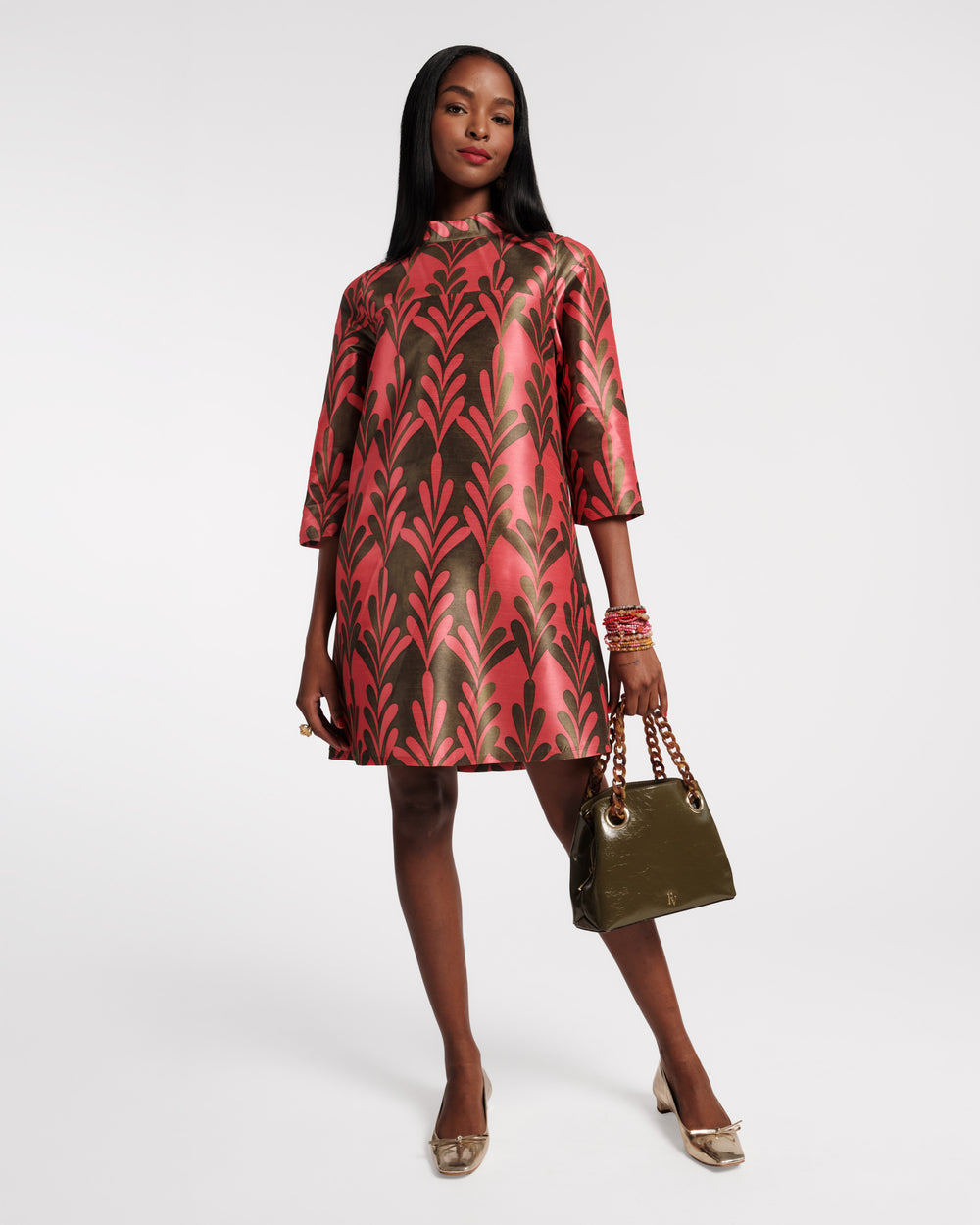 Diplomat Mini Dress - Royal Palm Watermelon Frances Valentine