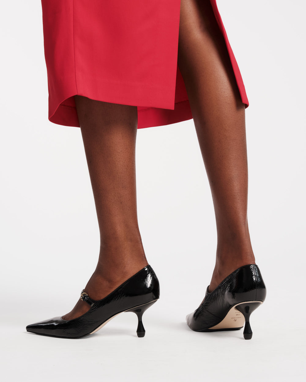Naomi Pump - Crinkled Leather Black Frances Valentine