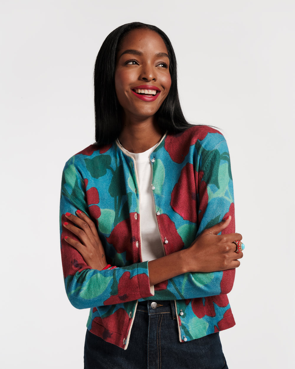 Darling Cardigan - Floating Floral Sweater Frances Valentine
