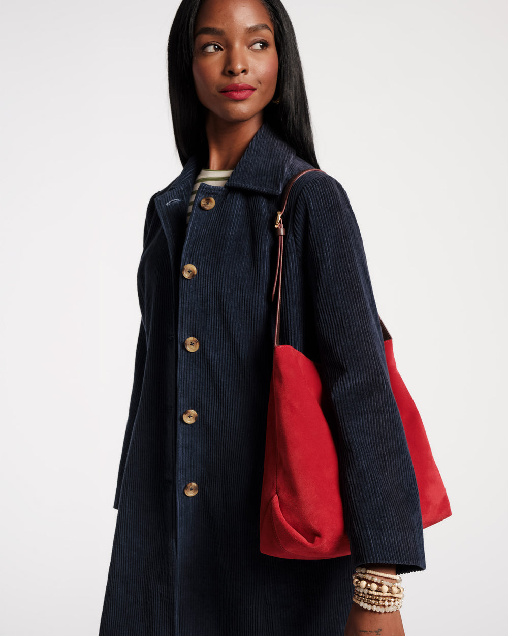 Brynn Suede Hobo - Red Large Tote Frances Valentine