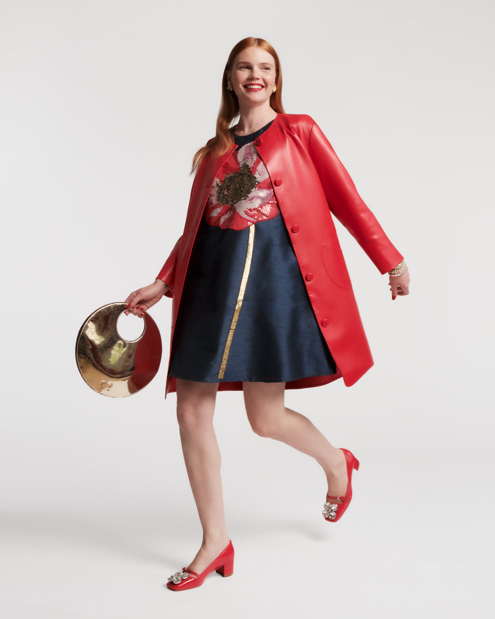 Mod Jacket - Faux Leather Geranium Frances Valentine