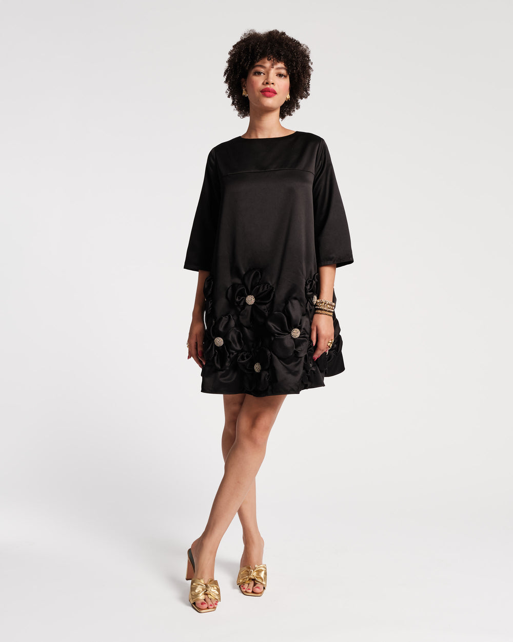 Edie Floral Mini Dress - Black Dresses Frances Valentine