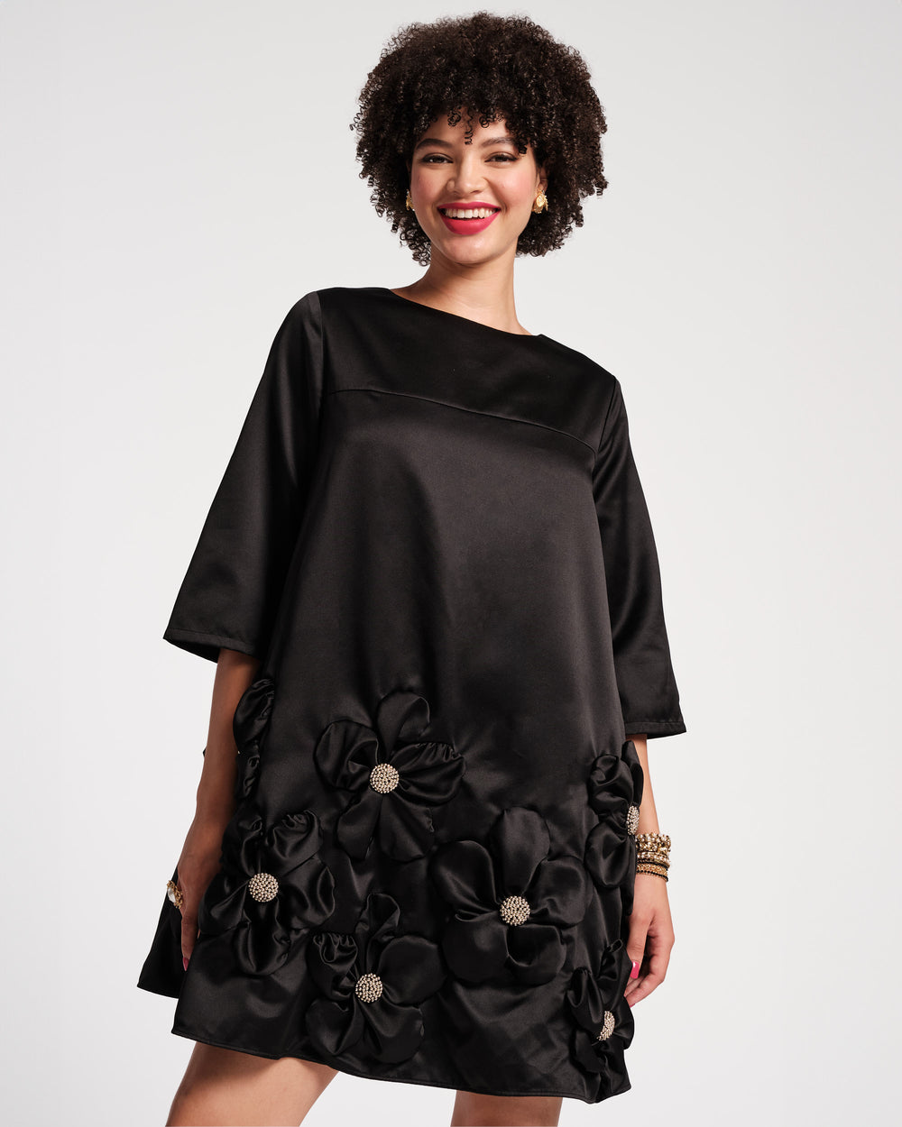 Edie Floral Mini Dress - Black Dresses Frances Valentine