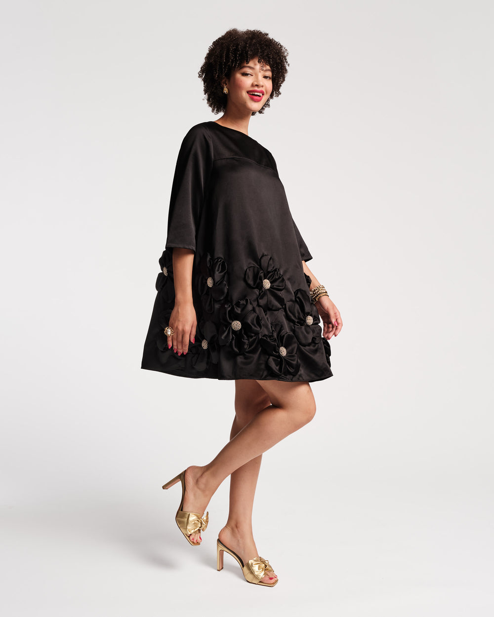 Edie Floral Mini Dress - Black Dresses Frances Valentine