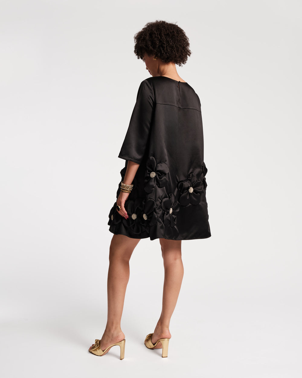 Edie Floral Mini Dress - Black Dresses Frances Valentine