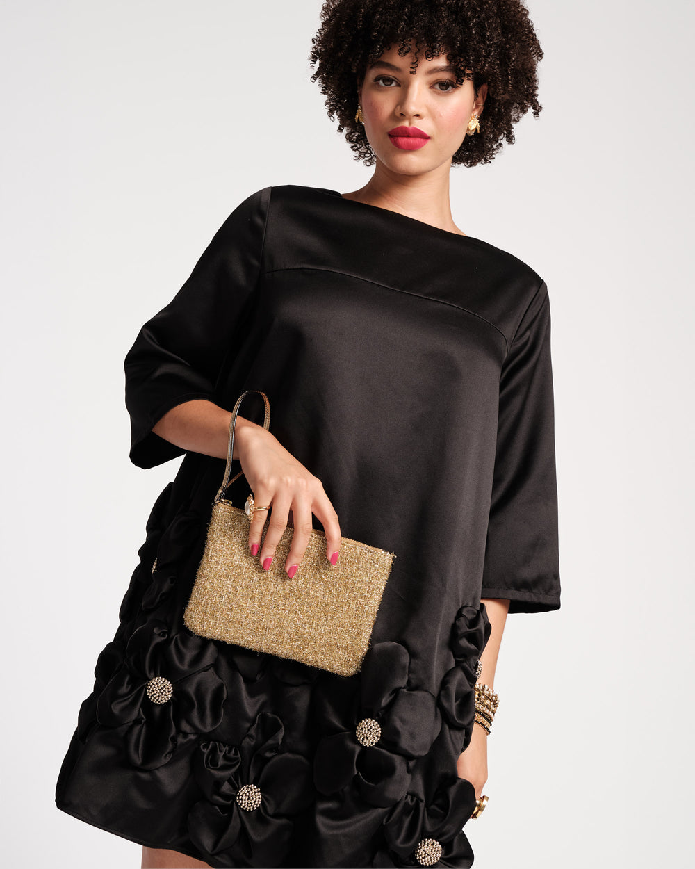 Edie Floral Mini Dress - Black Dresses Frances Valentine