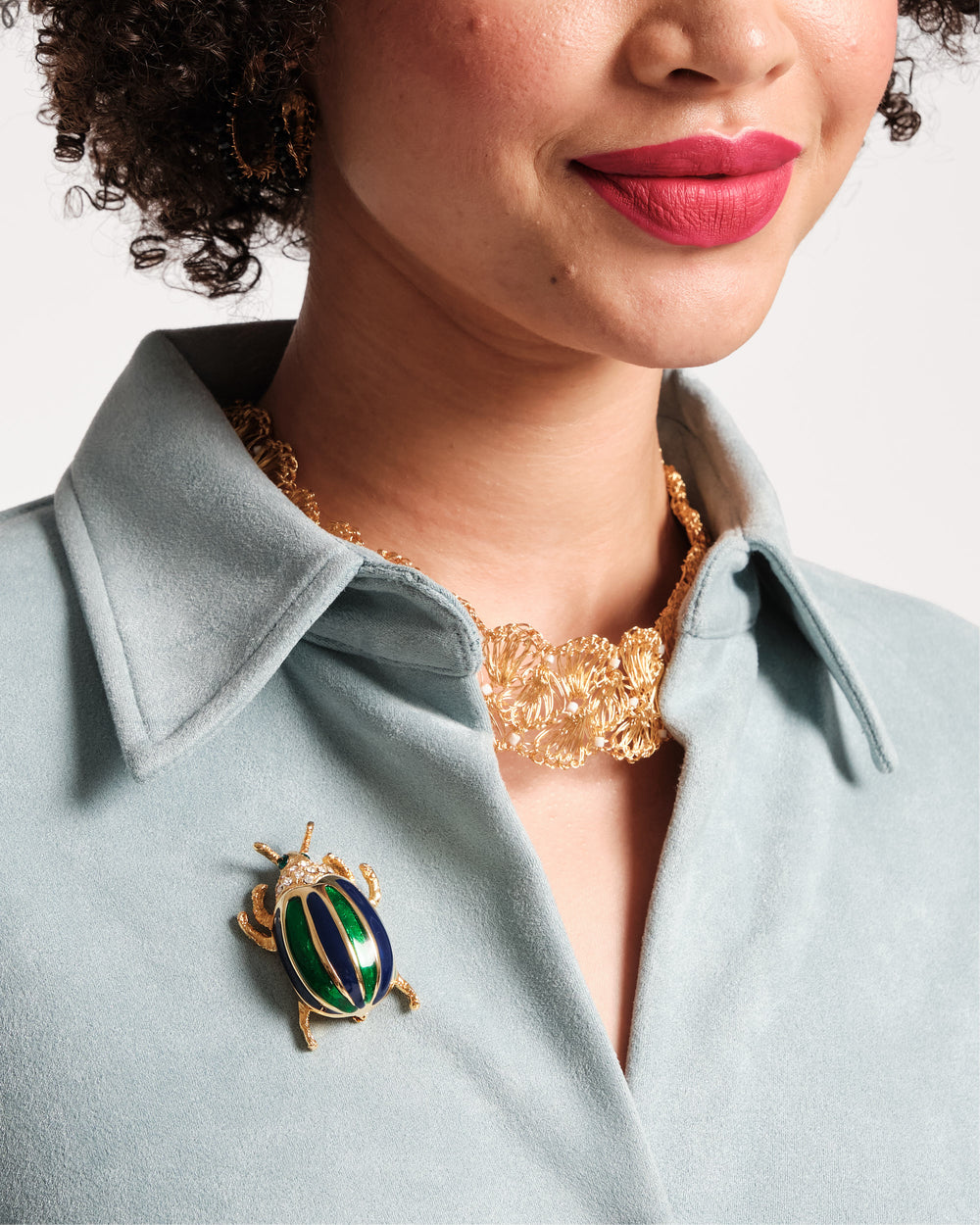 Beetle Pin - Green Brooch Frances Valentine