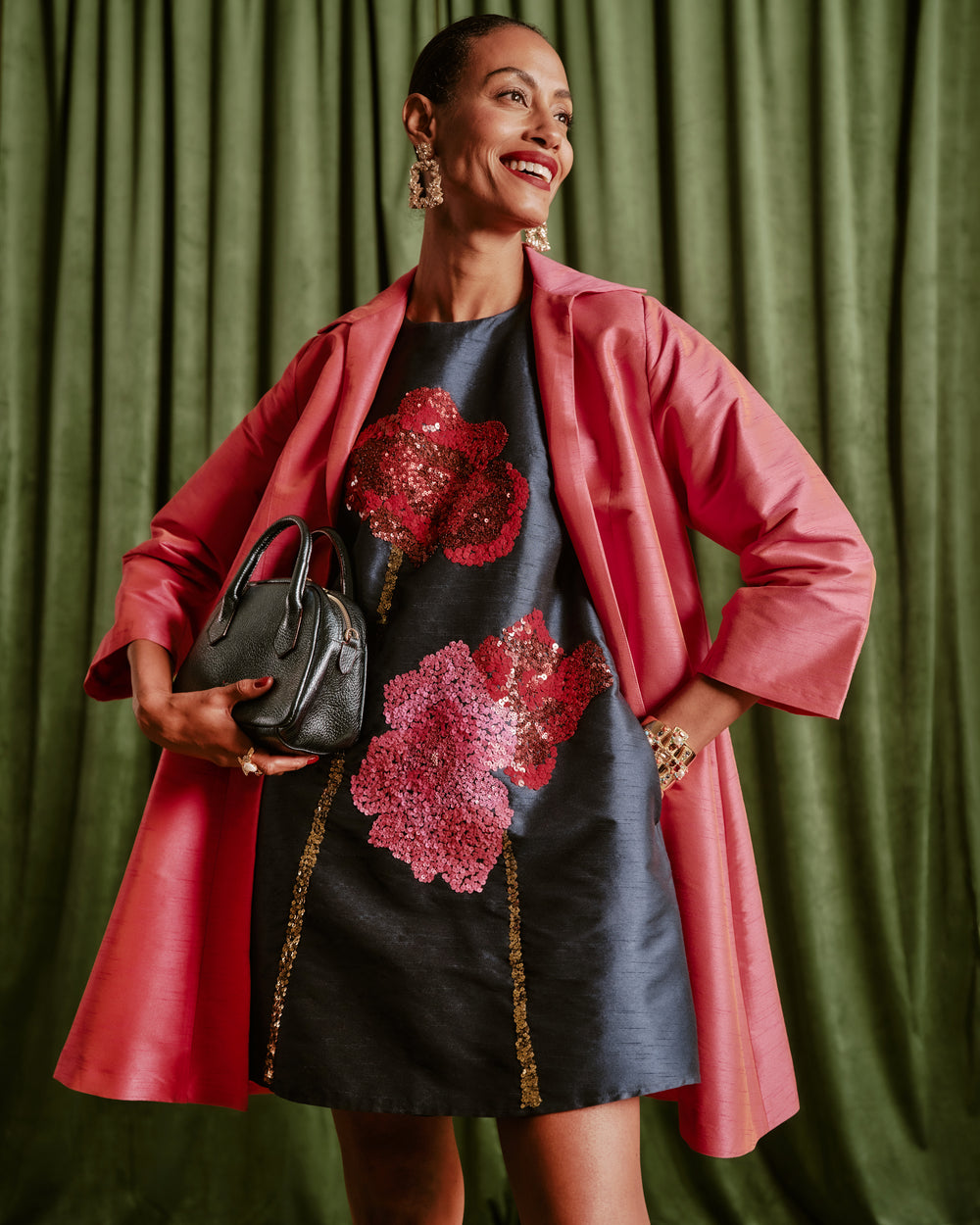Alice Shift Dress - Navy Poppy Dresses Frances Valentine