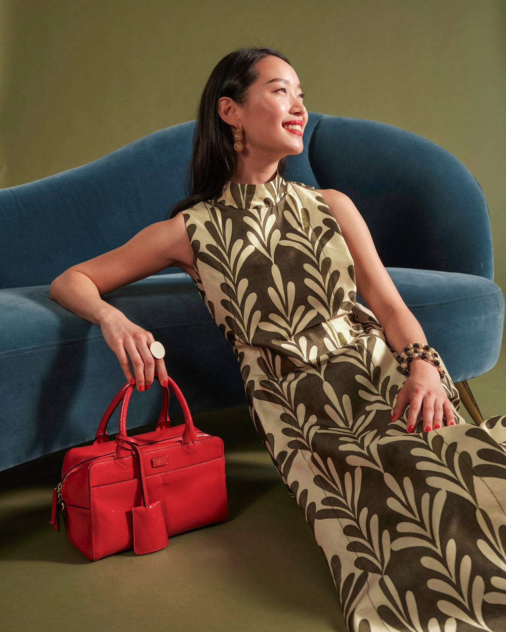 Bunny Satchel - Crinkled Leather Red Satchel Frances Valentine