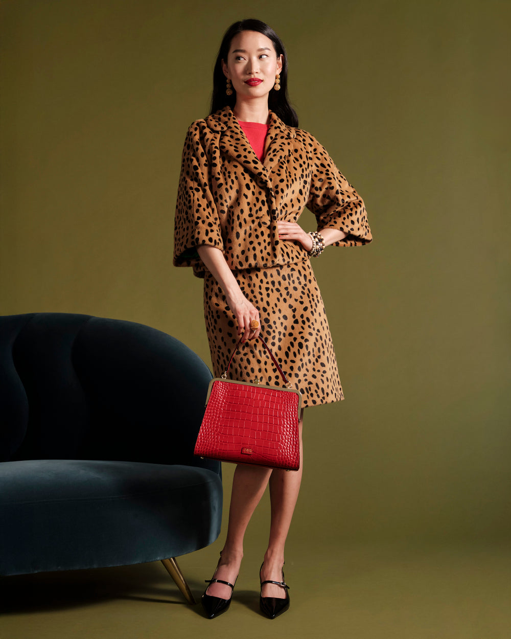 Blaine Jacket - Cheetah Faux Fur Brown Coats & Jackets Frances Valentine
